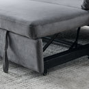 50" Velvet Upholstered Sleeper Sofa bed with Side Storage Pockets, Nailhead Design, 2-Seater Sofa with 2 Pillows and removeable Backrest Pull-out Sofa Bed for Small Spaces in Living Rooms