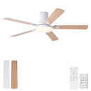 Flush Mount Ceiling Fans With LED Light And Remote Control, 5 Blades by HouseOfZazla