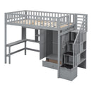 Loft Bed With Bookshelf, Drawers, Desk, And Wardrobe by HouseOfZazla