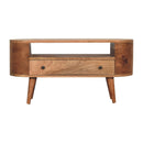 Modern Mini Rounded Entertainment Unit - Oak by Unique Piece Furniture