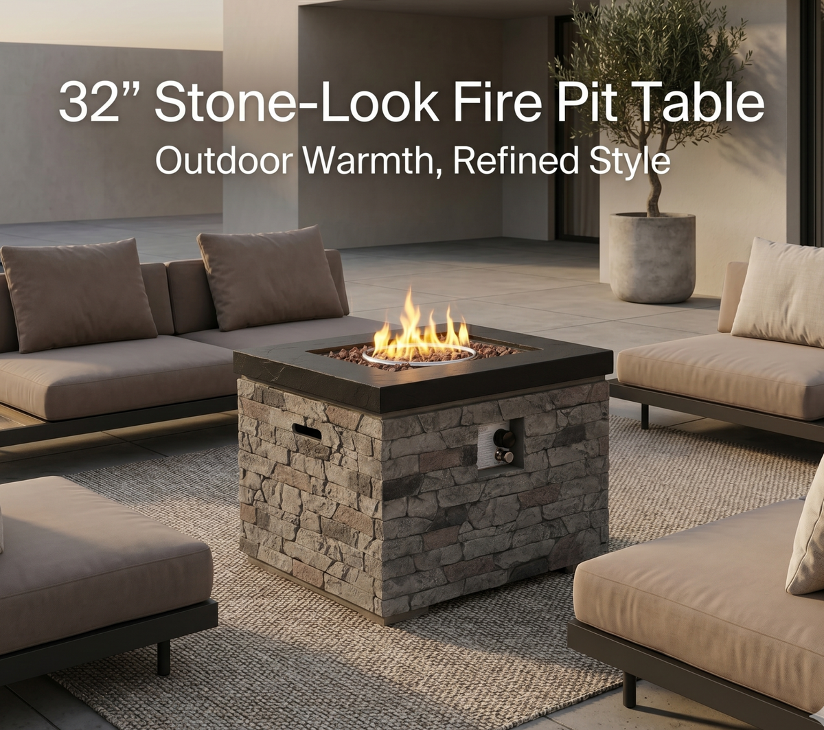 32-Inch Outdoor Fire Pit Table, photo 3 of 10