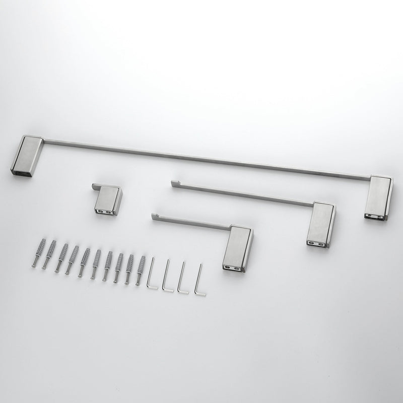 4 Piece Stainless Steel Bathroom Towel Rack Set Wall Mount Bathroom Accessories