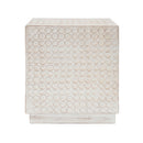 Chic Modern MGO Cube Side Table with Fluted Design - Antique Brown
