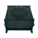 Hollow Carved 2 Door Accent Cabinet With Adjustable Shelf, Sideboard Buffet For Entryway, Living Room Or Bedroom - Blackish Green by HouseOfZazla