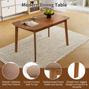 Mid Century Modern Dining Table Set For 4, Solid Wood Dining Table And Solid Wood Chairs, 5 Pieces Farmhouse Dining Table And 4 Upholstered Chairs - Brown / Gray by HouseOfZazla