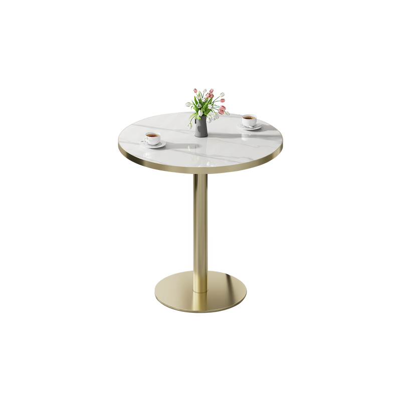 Round Modern Dinning Table 31.5 inches Bistro Table Tulip Table with Faux Marble top,Easy Assemble,Sturdy Metal Frame Diameter