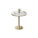 Round Modern Dinning Table 31.5 inches Bistro Table Tulip Table with Faux Marble top,Easy Assemble,Sturdy Metal Frame Diameter With 2 Dining Chairs