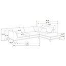Harlan - L-Shape Upholstered Sectional With Pillows - Gray
