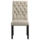 Alana Fabric Upholstered Dining Side Chair Beige (Set of 2)