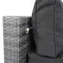 5 Pieces PE Rattan sectional Outdoor Furniture Cushioned U Sofa set with 2 Pillow Grey wicker + Black Cushion