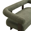 Round Armrest Loveseat (Green + Brown) by HouseOfZazla
