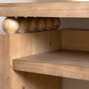 Modern Rustic Console Table – 59” Wood Entryway Table with Shelf & Decorative Bead Detail