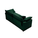 Modern Fabric Living Room Sofa with 4 Pillows, Upholstered Large Deep Seating Loveseat, Green Corduroy
