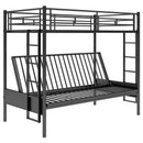 Twin Over Full Bunk Bed, Multifunction - Black by HouseOfZazla