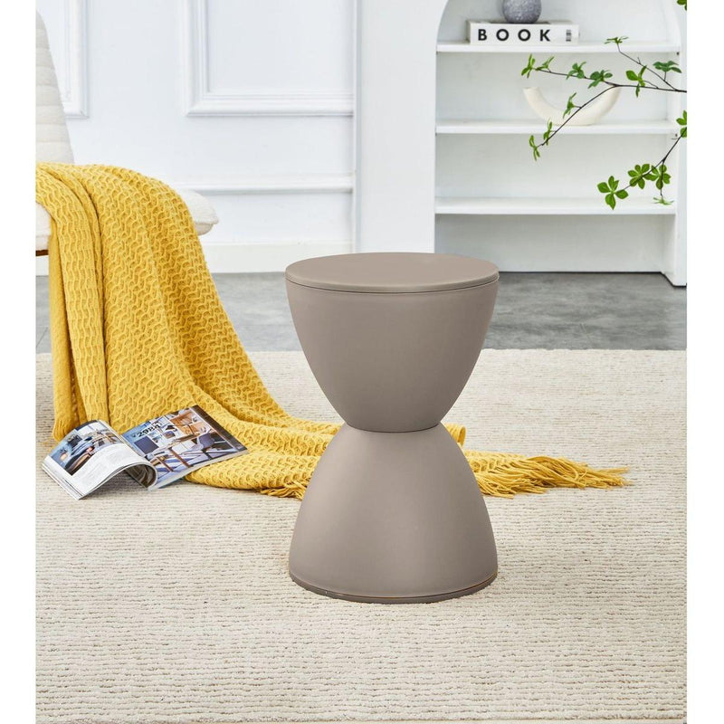 Contemporary Modern Accent prince stool beige side table end table storage side table