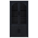 Riva 4-door Tall Accent Display Cabinet LED Lighting Black