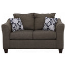 Salizar Upholstered Flared Arm Loveseat Charcoal Grey