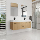 60" Floating Double Sink Bathroom Vanity with Drawers and Doors by HouseOfZazla