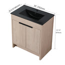 30 Inch Freestanding Bathroom Vanity with Black Ceramic Sink & 2 Soft-Close Cabinet Doors (BVB02430PLO-BL9075BK),W1286S00019