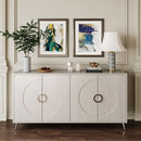 Modern Lacquered 4 Door Wooden Cabinet Sideboard Buffet Server Cabinet Storage Cabinet, For Living Room, Entryway, Hallway, Office, Kitchen And Dining Room by HouseOfZazla