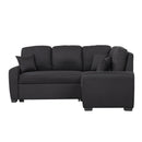 87.4"Sectional Sleeper Sofa with USB Charging Port and Plug Outlet,Pull-Out Sofa Bed with 3 Pillows, L-Shape Chaise for Living Room Small Apartment,Black