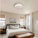 RGB Dimmable LED Enclosed Ceiling Fan With Remote Control, Bladeless Design - White by Unique Piece Furniture