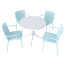 4 Modern Stackable Plastic Armchair Matched With Round Table by HouseOfZazla