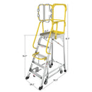 Heavy Duty Aluminum Rolling Platform Ladder with Steps by HouseOfZazla