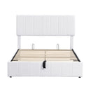 Elegant Upholstered Platform Bed With Hydraulic Storage System by Unique Piece Furniture