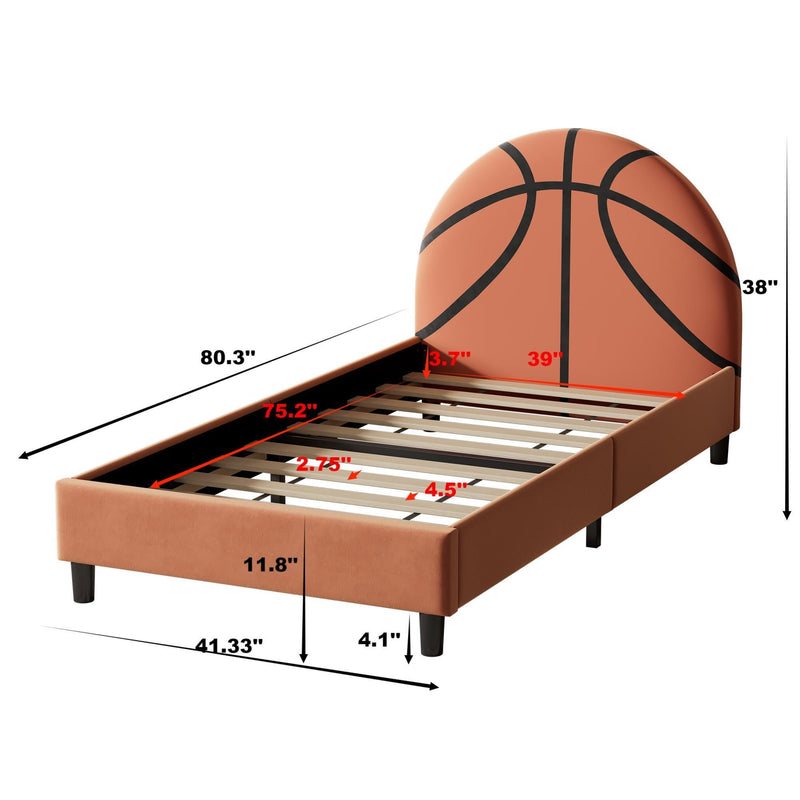 Walker Edison | Basketball Upholstered Twin Platform Bed