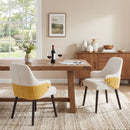Indoor Dining Chair Set of 2 with Sturdy Frame - Beige / Yellow by HouseOfZazla