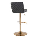 Henry - Contemporary Adjustable Barstool With Swivel With Rounded T Footrest (Set of 2)