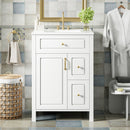 Elegant Bathroom Vanity With Ceramic Sink, Soft Close Doors And Drawers, Double Storage Racks by HouseOfZazla