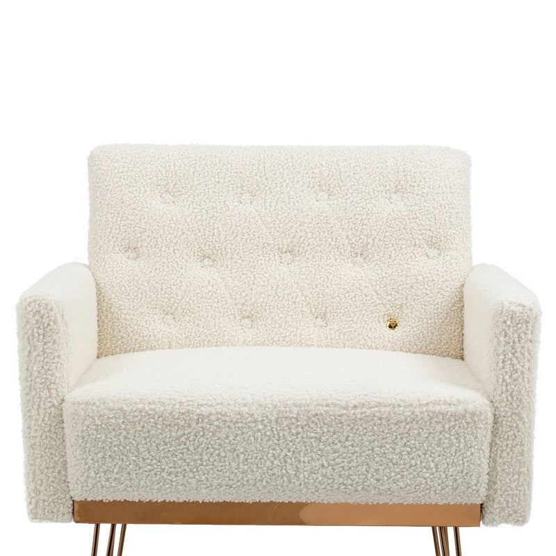 Accent Chair, leisure single sofa with Rose Golden feet