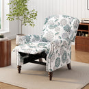 Push Back Recliner Chair Upholstered With Classic Wing Back And Solid Gourd-Shaped Legs by HouseOfZazla