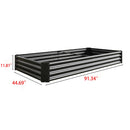 Raised Garden Bed Kit - Metal 7.6x3.7x0.98 ft Black by HouseOfZazla
