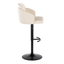 Dahlia - Contemporary Adjustable Barstool With Swivel With Rounded T Footrest (Set of 2) by HouseOfZazla