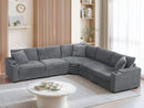 Convertible L Shaped Sectional Corner Couch With Armrest Storage Cup Holders USB Charger, Irregular Corner Oversized Comfy Modular Sofa by HouseOfZazla