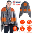 USB Heated Blanket Electric Heated Blanket Heated Poncho Shawl Wrap Throw with Zipper Washable for Home Office 59*31in