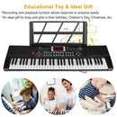 61 Keys Digital Music Electronic Keyboard Electric Musical Piano Instrument Kids Learning Keyboard w/ Stand Microphone For Beginners by GBruno Store
