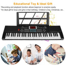 61 Keys Digital Music Electronic Keyboard Electric Musical Piano Instrument Kids Learning Keyboard w/ Stand Microphone For Beginners
