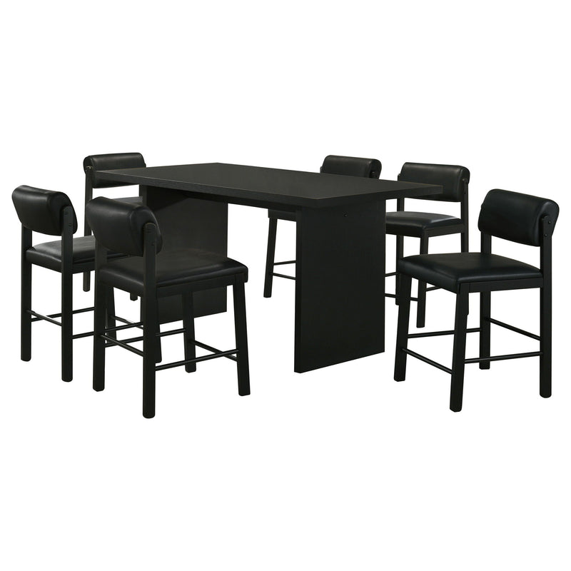 Decker 7-piece 70-inch Rectangular Counter Height Dining Set Black, photo 7 of 7