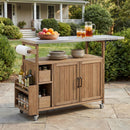 54.33' Farmhouse Rolling Outdoor Kitchen Cart by HouseOfZazla