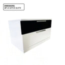 2 Drawer Nightstand, Bedside Table - White / Black by HouseOfZazla