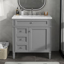 Bathroom Vanity With 2 Drawers And Tip-Out Drawer, Storage Cabinet by Unique Piece Furniture