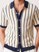Striped Button Down Short Sleeve Shirt
