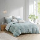 King/Cal King 3 Piece Cotton Jacquard Duvet Cover Set