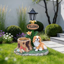 Sitting Dog Solar Lantern Planter Statue by HouseOfZazla