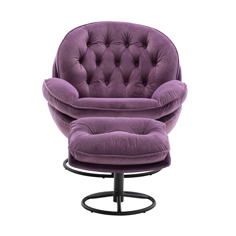 Accent chair TV Chair Living room Chair with Ottoman-PURPLE