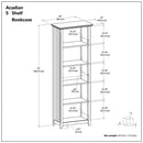 Acadian - 5 Shelf Bookcase, Handcrafted by HouseOfZazla